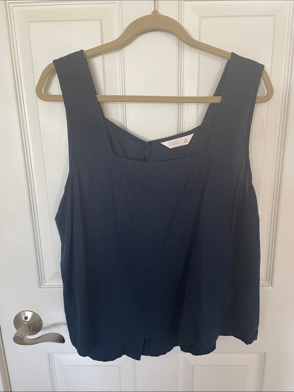 LC Lauren Conrad Navy Square-Neck Tank